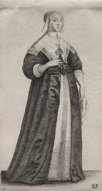 De Verschillende Gewoonten van Engelse Vrouwen, van de Adel tot de Plattelandsvrouwen..., 1639 door Wenceslaus Hollar