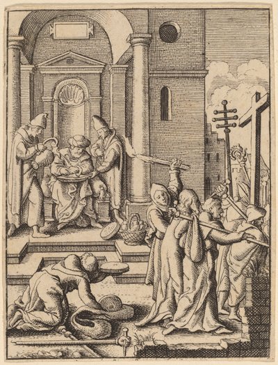 Het Handenwassen door Wenceslaus Hollar