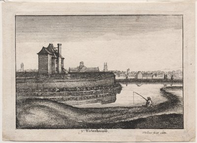 Het Waterhuis, 1665 door Wenceslaus Hollar