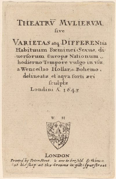 Theatrum mulierum: Titelpagina door Wenceslaus Hollar