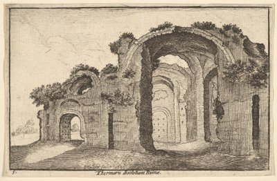 Thermaru diocletiani Ruïnes van de Thermen van Diocletianus, 1651 door Wenceslaus Hollar