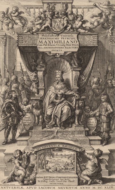 Titelpagina van Philosophia Universia, 1649 door Wenceslaus Hollar