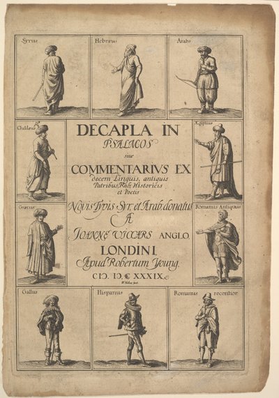 Titelpagina: Decapla in Psalmos, 1639 door Wenceslaus Hollar