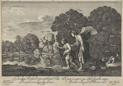 Tobias en de engel door Wenceslaus Hollar