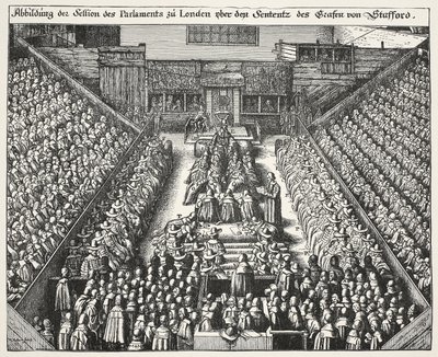 Proces van Strafford, 22 maart 1641 door Wenceslaus Hollar