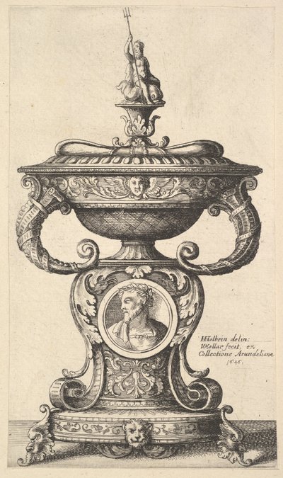 Tweehandige Beker door Wenceslaus Hollar