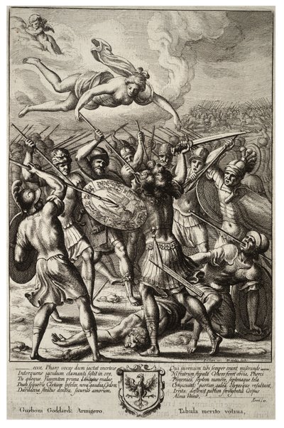 Venus beschermt Aeneas door Wenceslaus Hollar