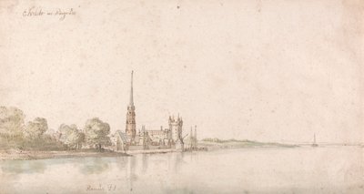 Uitzicht op Eltville aan de Rijn door Wenceslaus Hollar