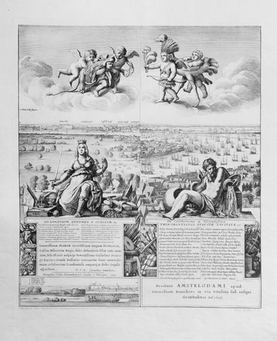 Uitzicht op Londen, gepubliceerd in 1647 (facsimile kopie) (detail) door Wenceslaus Hollar