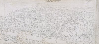 Uitzicht op het oostelijke deel van Southwark richting Greenwich door Wenceslaus Hollar