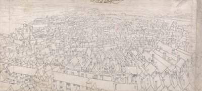 Uitzicht op het oostelijke deel van Southwark, richting Greenwich door Wenceslaus Hollar
