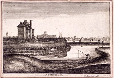 Uitzicht op het gebied rond New River Head, Finsbury, Londen, 1665 door Wenceslaus Hollar