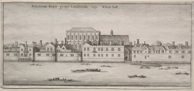 Gezichten van Londen: Whitehall vanaf de Rivier door Wenceslaus Hollar