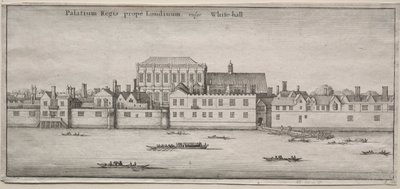 Uitzichten van Londen: Whitehall vanaf de rivier door Wenceslaus Hollar