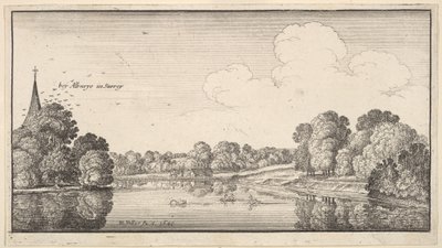 Uitzichten op het platteland bij Albury, Surrey door Wenceslaus Hollar
