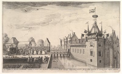 Bezoek aan A. Roelants, 1650 door Wenceslaus Hollar