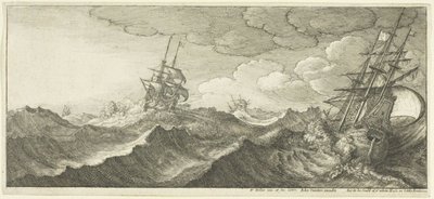 Oorlogsschip in de Golf van een Golf door Wenceslaus Hollar