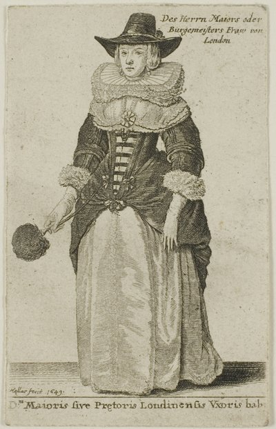 Vrouw van de Burgemeester van Londen door Wenceslaus Hollar