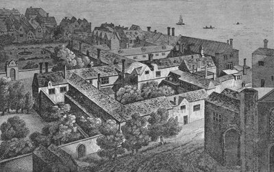 Winchester House, Southwark, vanaf de toren van St. Saviours door Wenceslaus Hollar