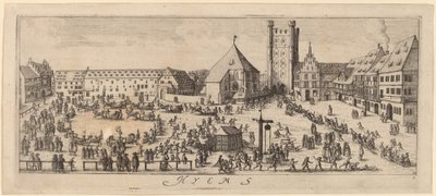 Winter: Het paradeplein door Wenceslaus Hollar