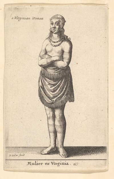 Vrouw van Virginia door Wenceslaus Hollar
