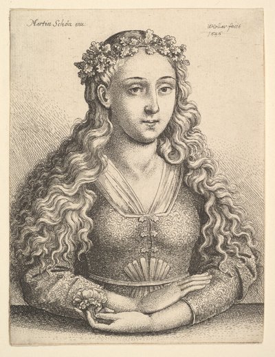 Vrouw met een krans van eikenbladeren, 1646 door Wenceslaus Hollar