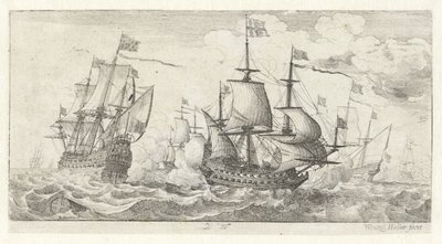Zeeslag door Wenceslaus Hollar
