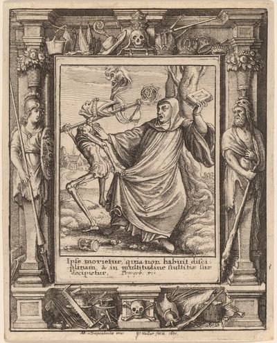 Abt door Wenceslaus Hollar after Hans Holbein the Younger after Abraham van Diepenbeeck