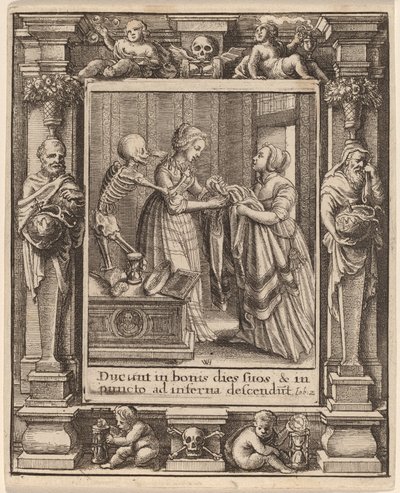 Bruid door Wenceslaus Hollar after Hans Holbein the Younger after Abraham van Diepenbeeck