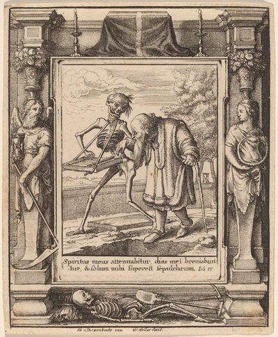 Oude Man door Wenceslaus Hollar after Hans Holbein the Younger after Abraham van Diepenbeeck