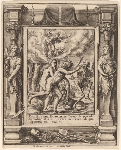 Verloren Paradijs door Wenceslaus Hollar after Hans Holbein the Younger after Abraham van Diepenbeeck