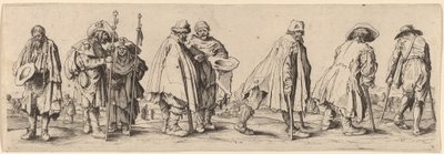 Acht bedelaars door Wenceslaus Hollar after Jacques Callot