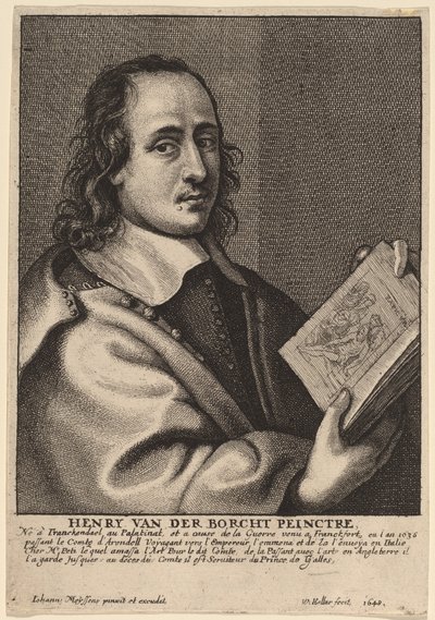 Henry van der Borcht, schilder door Wenceslaus Hollar after Joannes Meyssens