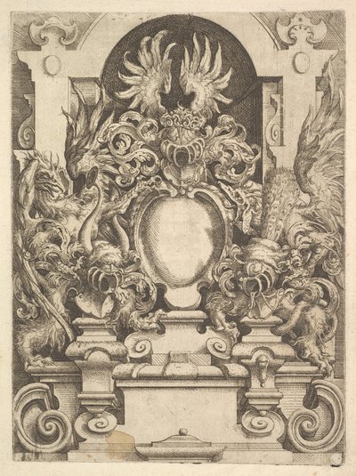 Ontwerp voor een Cartouche, Plaat uit Dietterlin