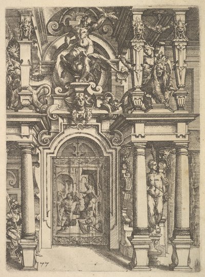 Ornamentplaat uit Architettura, 1598 door Wendel Dietterlin the Elder