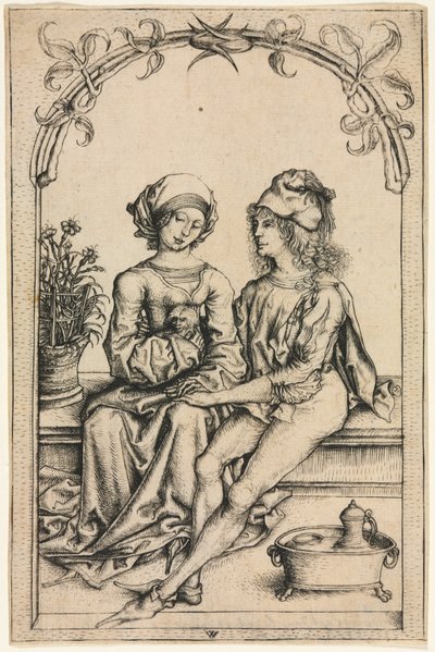 De Geliefden na de Housebook Meester, ca. 1490 door Wenzel von Olmütz