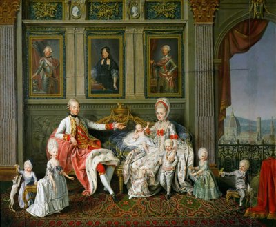 Leopold I, groothertog van Toscane met zijn vrouw Maria Luisa en hun kinderen door Werlin