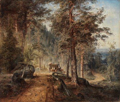 Weg in Häme op een hete zomerdag, 1860 door Werner Holmberg
