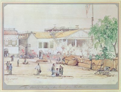 De Britse fabriek op Hog Lane, Canton, 1838 door Werner Varnham