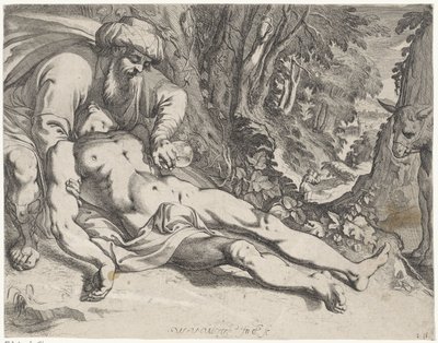 De barmhartige Samaritaan door Werner van den Valckert