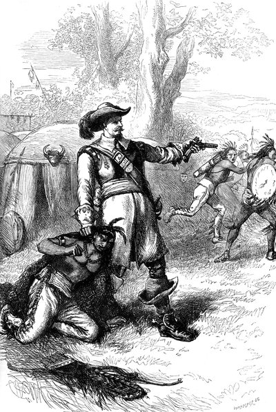 Kolonel Atherton en de Indianen, ca. 1880 door Whymper