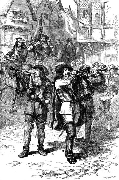 James II uitgeroepen in Boston, 1685 ca. 1880 door Whymper