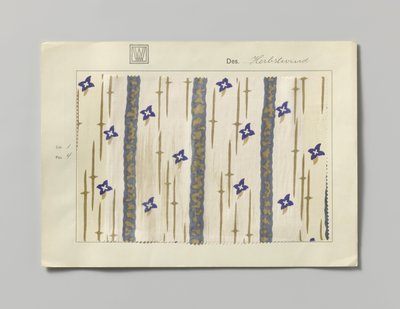 Staal met bedrukte zijde, dessin Herbstwind door Wiener Werkstätte