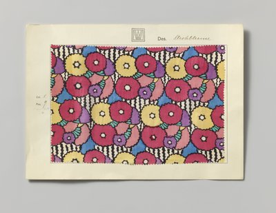 Staal met bedrukte zijde, dessin Strohblume door Wiener Werkstätte