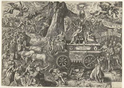 De triomfwagen van de vrede, 1577 door Wierix