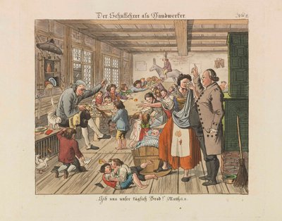 Schoolmeester als ambachtsman, 1825 door Wiessner