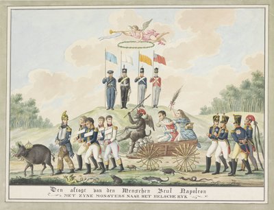 Spotprent op Napoleons verbanning naar Elba, 1814 door Wijnand Esser (attributed to)