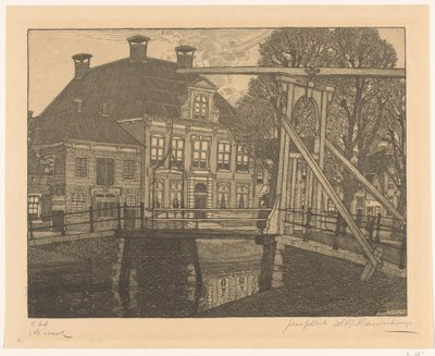 Arisbrug en Voorhaven in Edam door Wijnand Otto Jan Nieuwenkamp (signed by artist)
