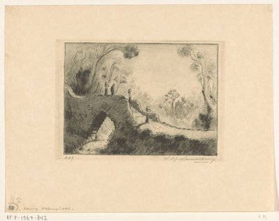 Brug bij Marga op Bali door Wijnand Otto Jan Nieuwenkamp (signed by artist)