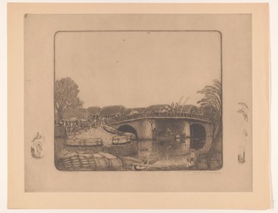 Brug in Batavia door Wijnand Otto Jan Nieuwenkamp (signed by artist)
